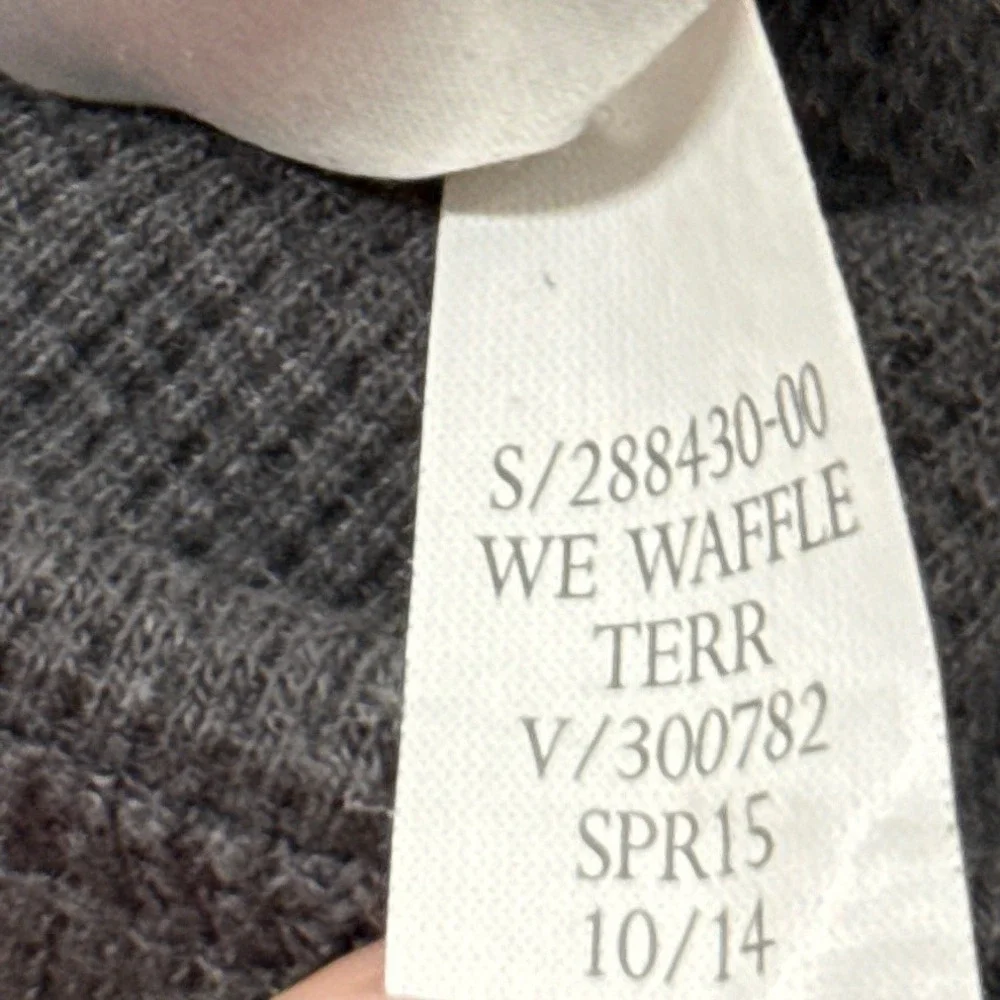 Banana Republic Hoodie Mens Medium Gray Waffle Knit 1/4 Zip Sweatshirt Pullover